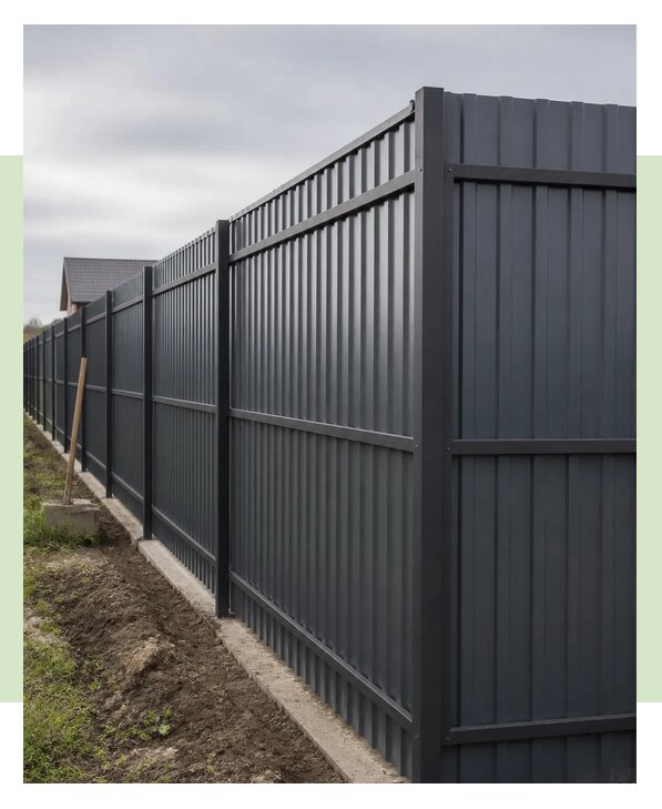 Двухсторонний забор из профнастила под ключ в Павловском Посаде